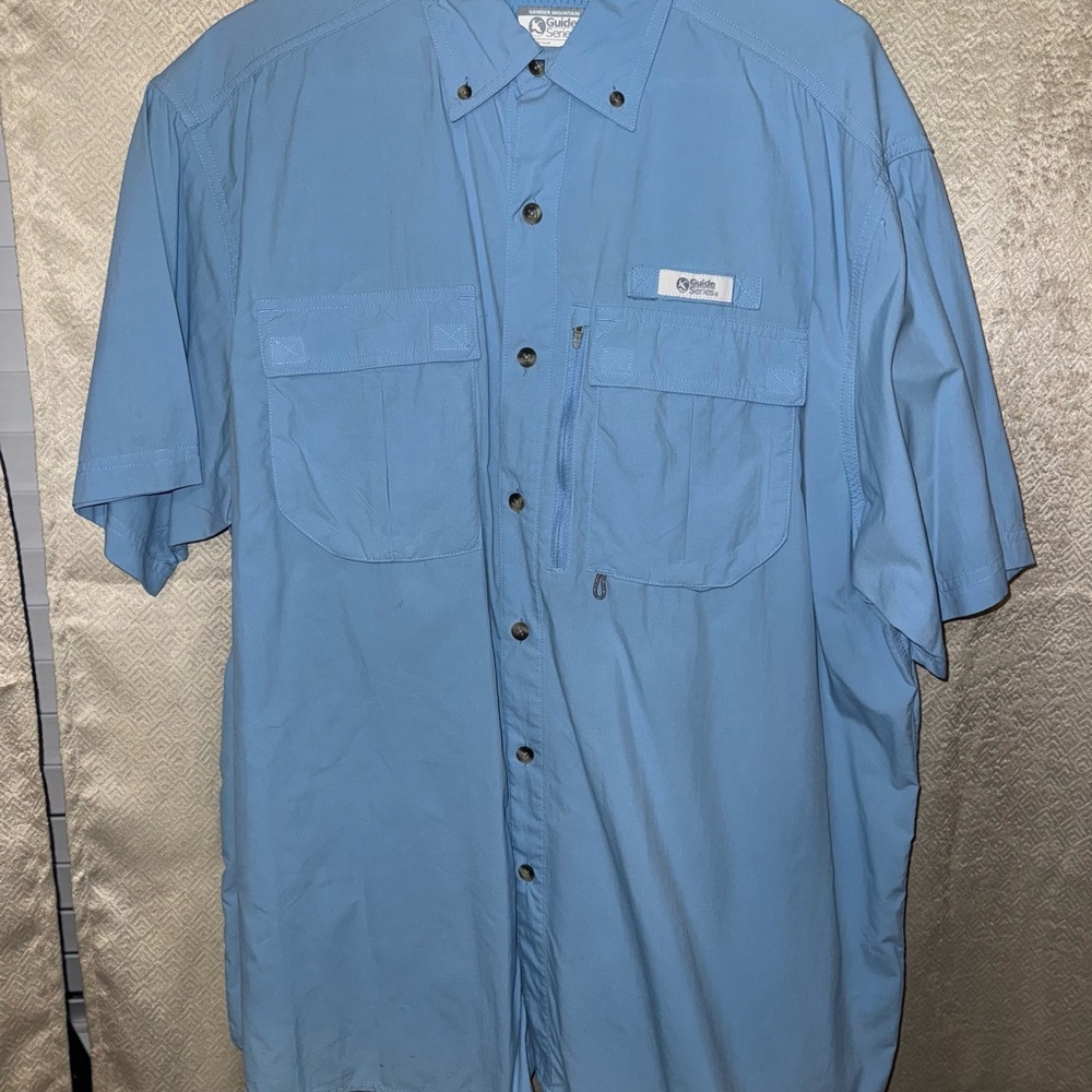 Guide Series Men's Light Blue Casual Button Down Shirt